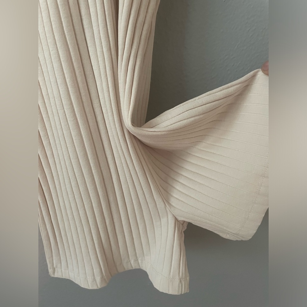Zara Ribbed Sleeveless Bodysuit Romper‎ size S- Nude NWT - Picture 5 of 6